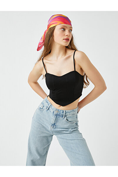 Koton Crop Tank Top Ασύμμετρα κομμένα λεπτά λουριά