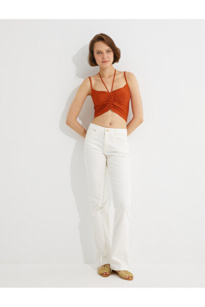 Koton Gathered Knitwear Crop Tank Top