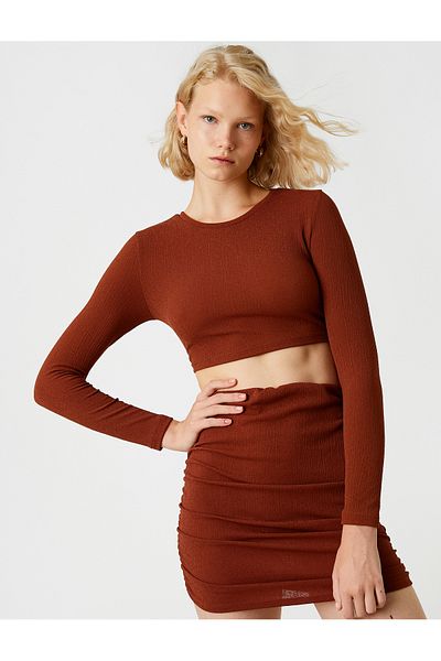 Koton Draped Mini Skirt with Elastic Waist