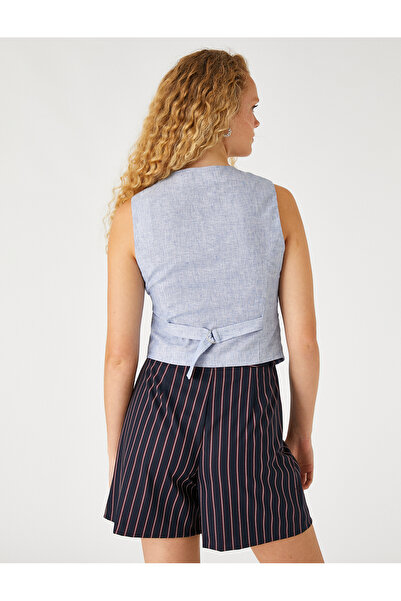 Koton Γιλέκο τσέπης Blend από λινό