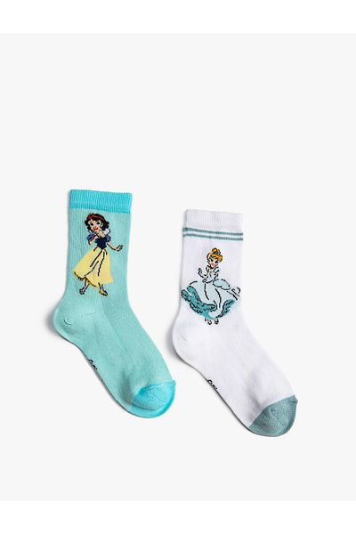 Koton Pachet de 2 șosete imprimate prințesă Disney cu licență