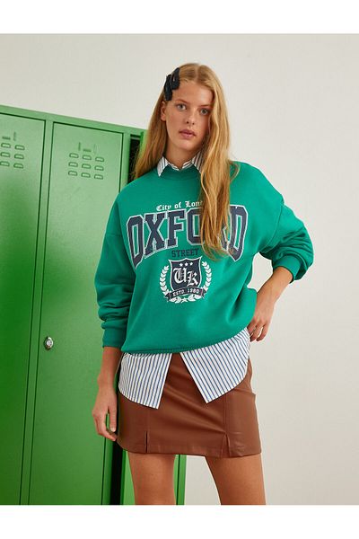 Koton Women's Sweatshirt Green 3wal10170ık