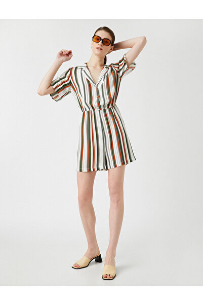 Koton Σορτς Φόρμα Πουκάμισο γιακά Κοντό μανίκι