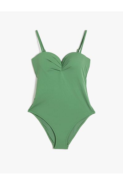Koton Basic fürdőruha Vékony, levehető pántok Draped Underwire fedett