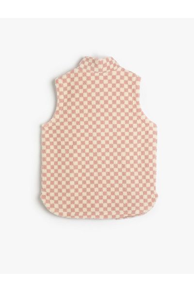Koton Vestă de pluș, cu fermoar, buzunar pentru guler