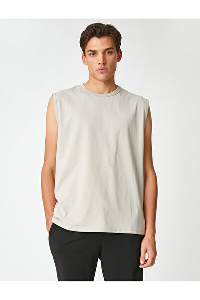 Koton Basic Ujjatlan Póló Crew Neck ujjatlan pamut