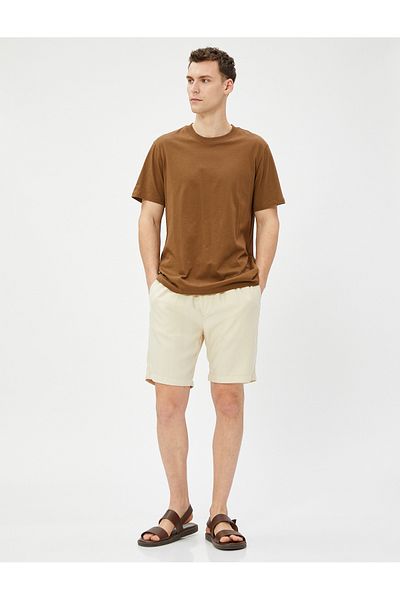 Koton Basic Bermuda Shorts with Lace Waist and Pocket Detail