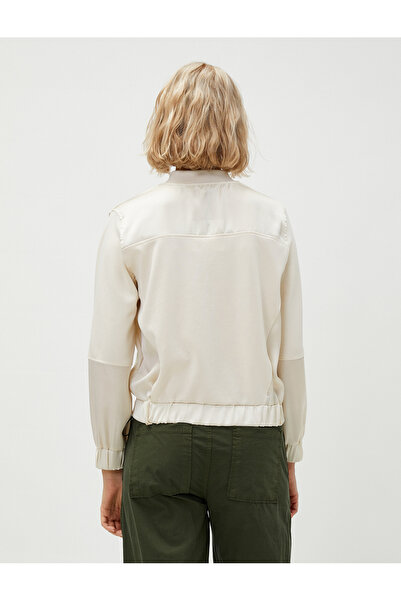 Koton Jacke mit Reißverschluss, Modalmischung, elastische Taille