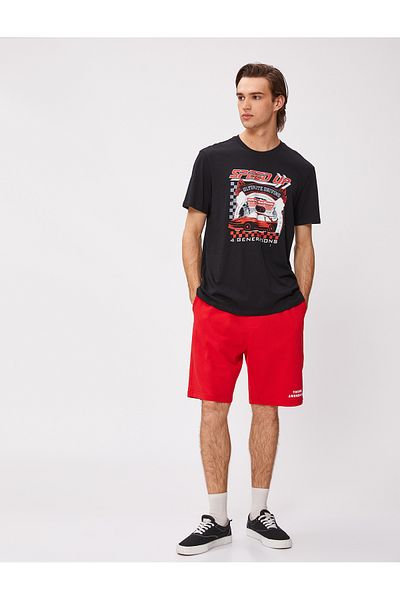 Koton Shorts mit Slogan-Print und Taschendetail an der Taille aus Spitze