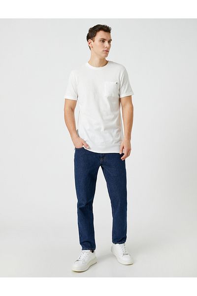 Koton Basic T-Shirt Pocket Detailed Crew Neck Short Sleeve
