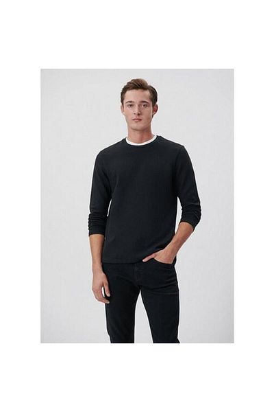 Mavi Men's Long Sleeve Black Basic T-shirt064622-21842