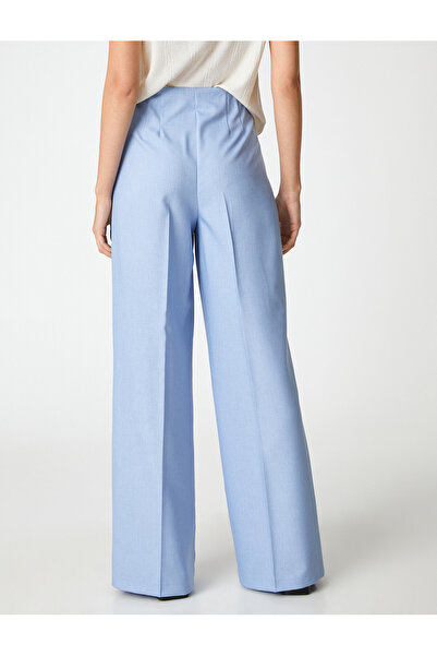 Koton Palazzo Trousers with Zipper and Stitching Detail