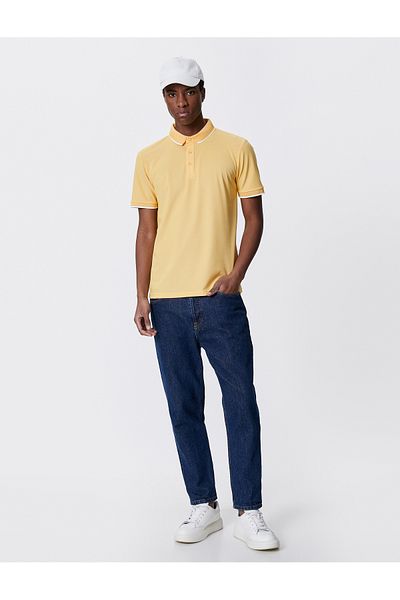 Koton Polo Neck T-Shirt Buttoned Slim Fit Short Sleeve