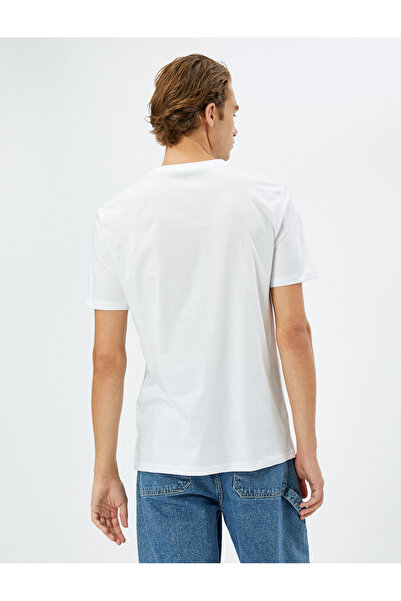 Koton T-Slogan T-Shirt Crew Neck Krátký rukáv Bavlna