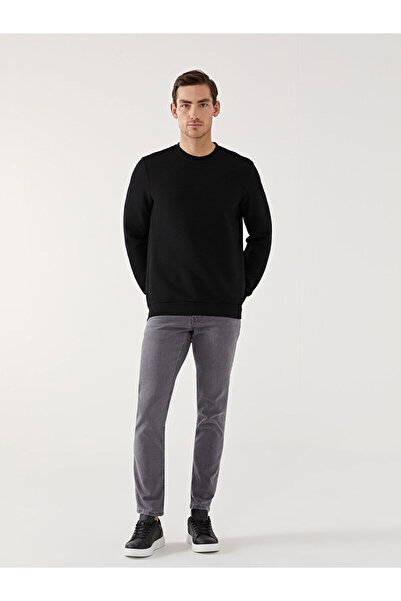 LC Waikiki Black Crew Neck Long Sleeve Men's Sweatshirt