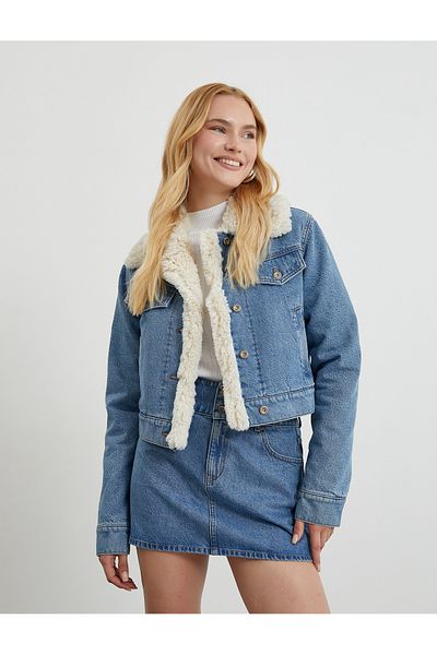 Koton Mini Denim Skirt Pocket Detailed Normal Waist Cotton