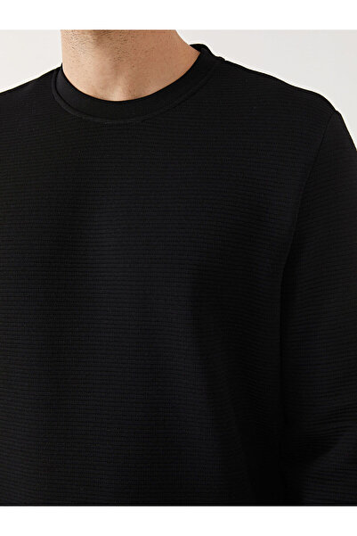 LC Waikiki Black Crew Neck Long Sleeve Men's Sweatshirt