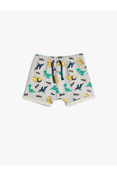 Koton Dinosaur Shorts with Tie Waist