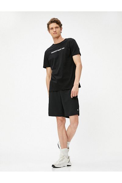 Koton Αθλητικό T-Shirt Cotton Crew Neck - Εκτυπωμένο σύνθημα