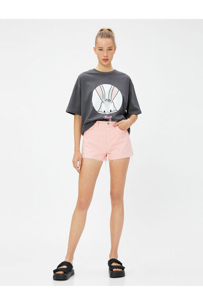 Koton Μπλουζάκι Bugs Bunny με κοντό μανίκι με στάμπα με λαιμόκοψη