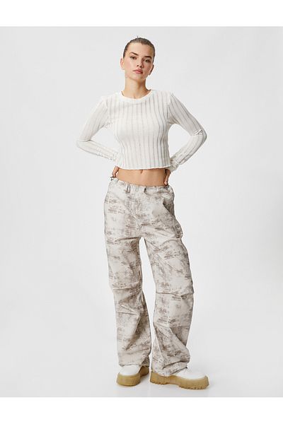 Koton Parachute Pants with Pockets, Elastic Waist and Stopper