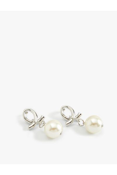 Koton Bow Detailed Pearl Earrings