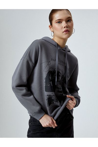 Koton Hooded Sweatshirt Printed Long Sleeve