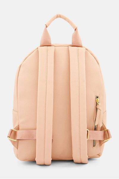 Halston Women Quilted Backpack 27 L x  11W x 32 H cm, Peach
