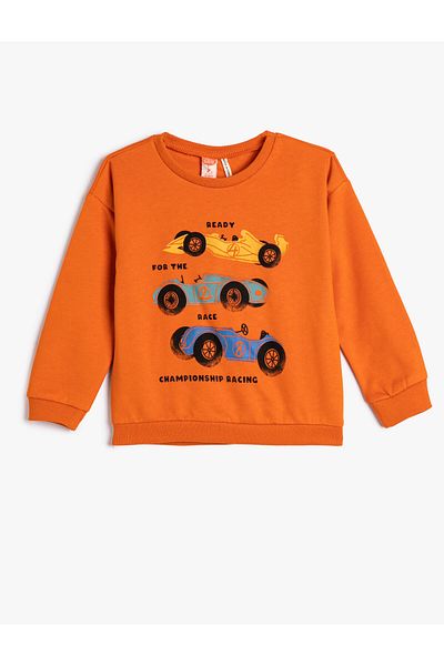 Koton Printed Sweatshirt Rose Gold Crew Neck Cotton