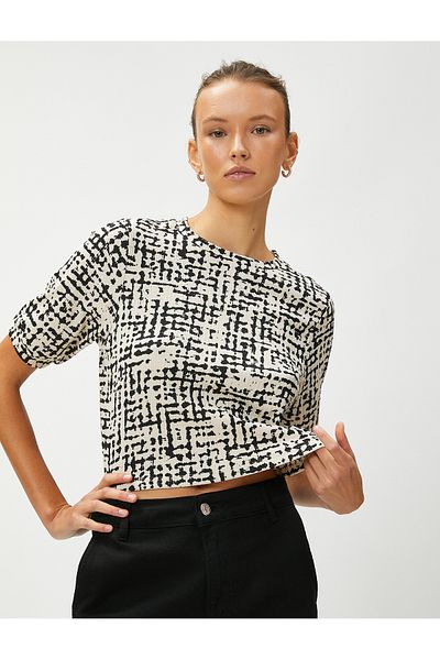Koton Tricou Crop mânecă scurtă Decolteu Crew