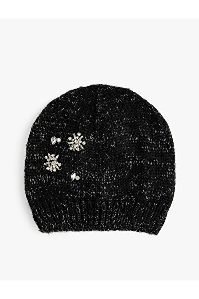 Koton Knitwear Beret Beadwork Detailed