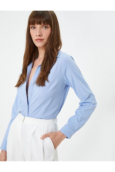 Koton Cămașă clasică slim fit cu mânecă lungă cu nasturi