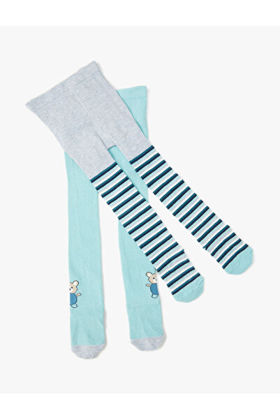 Koton 2 пакета памучен чорапогащник с многоцветни шарки