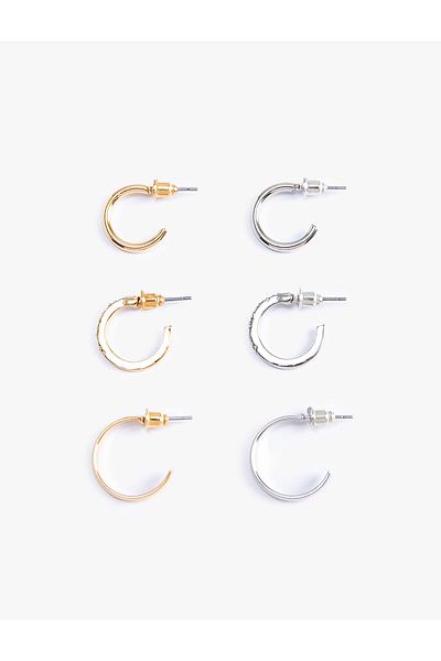 Koton Multiple Metal Earrings Set of 6