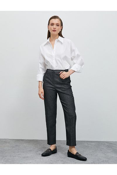 Koton Cigarette Fabric Trousers Brushed Normal Waist