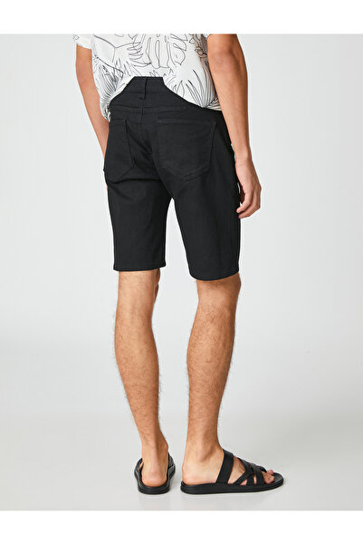 Koton Basic Kot Şort Cepli Düğmeli Pamuklu