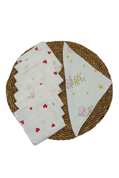 Sozzy Soft Cotton Muslin - Mouth Wipes Girl Model 8 Pieces