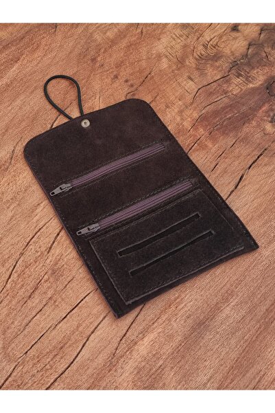 bouscrab Tütün Kesesi Cüzdan Tütünlük Gerçek Süet Deri Açık Boyut: 13cm 19cm Kapalı Boyut: 7cm 13cm