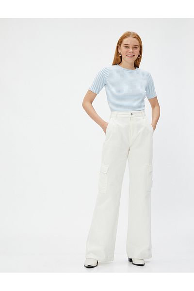 Koton Crew Neck T-Shirt Short Sleeve Cotton