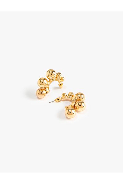 Koton Hoop Earrings Geometric Detailed