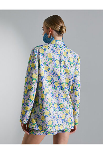 Koton Melis Ağazat X - Çiçekli Oversize Blazer Ceket