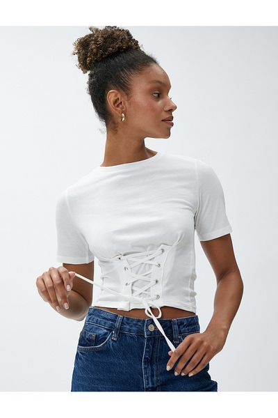 Koton Tricou Corset mânecă scurtă Decolteu Crew