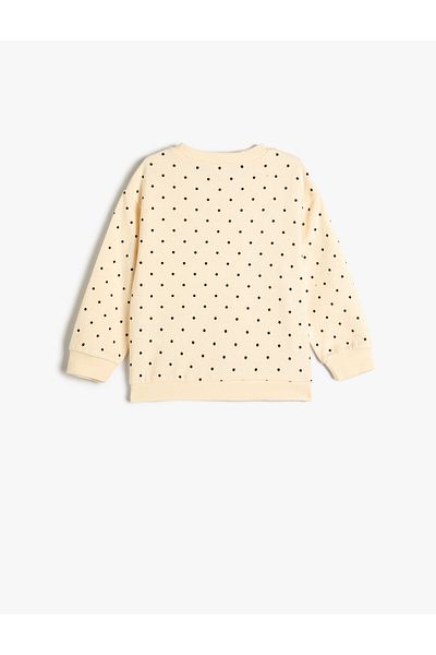 Koton Polka Dot Sweatshirt Long Sleeve Crew Neck Cotton