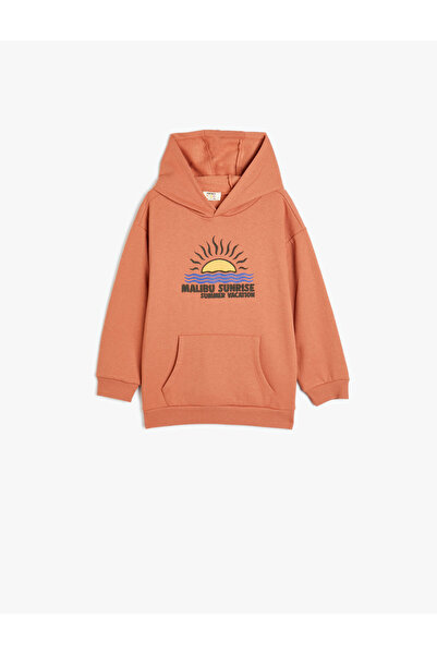 Koton Φούτερ με κουκούλα με μακρυμάνικο τροπικό στάμπα