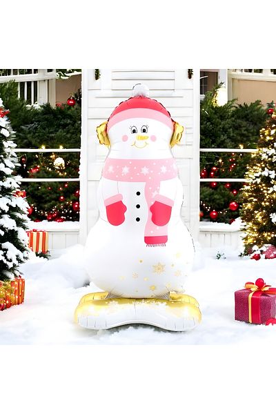 Laviyosa Cute Snowman Foil Balloon with Feet