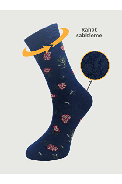 truyana Дамски памучни чорапи до глезена с флорални шарки