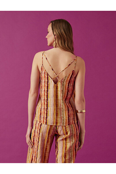 Koton Vzorované tílko s tenkým páskem a výstřihem do V