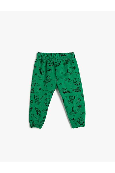 Koton Space Printed Jogger Sweatpants with Elastic Waistband
