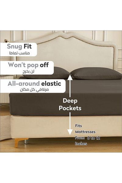 Donetella Fitted Sheet - Fits 120x200 Cm Single Size 2 Pcs - 30 Cm Deep Pocket
