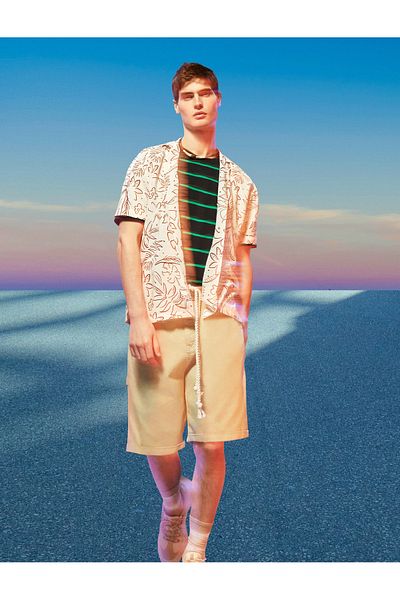 Koton Tricou pentru colegiu, brodat, cu mânecă scurtă, bumbac